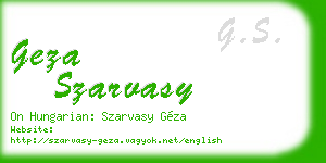 geza szarvasy business card